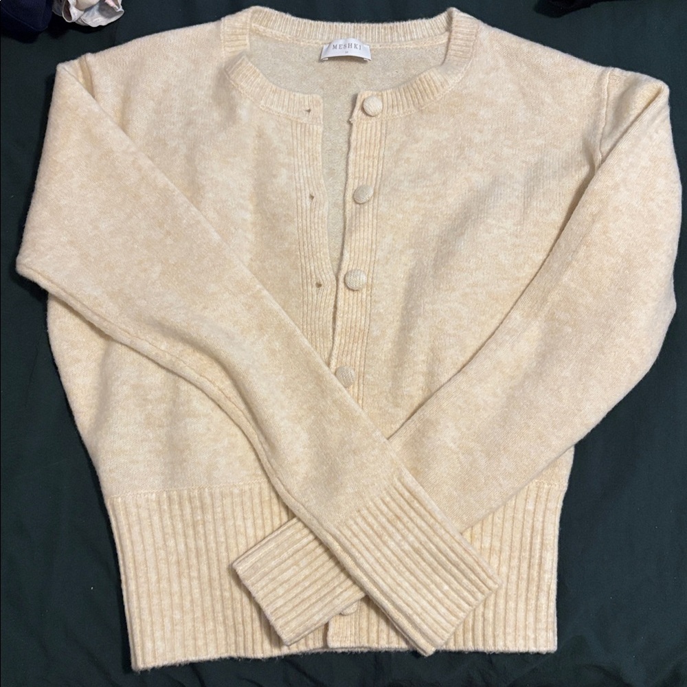 Meshki Cream Long Sleeve set with skirt